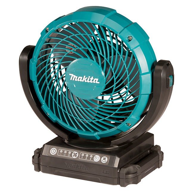 Makita 18V LXT 7-1/8" Swing Fan - Compact, Portable Cooling, Adjustable Oscillation, Dual Power, Off-Timer, Multiple Mounting Options, AC Included