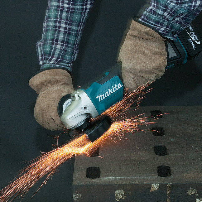 Makita 18V LXT Brushless 4-1/2" Angle Grinder w/ Paddle Switch DGA455Z - ADT, XPT Protection, Soft Start, Safety Brake, Anti-Restart, High Performance