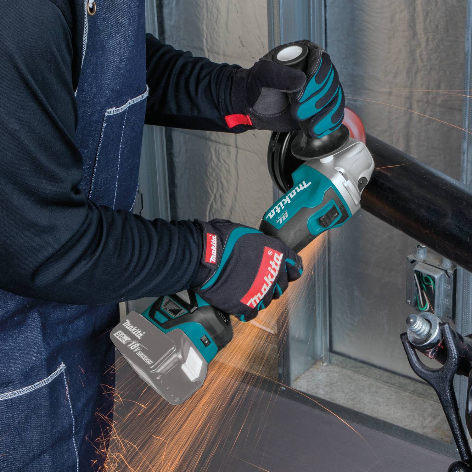 Makita 18V LXT Brushless 5" Angle Grinder w/ Thumb Switch DGA511Z - ADT, AFT, XPT Protection, Variable Speed, Soft Start, Anti-Restart, High Performance