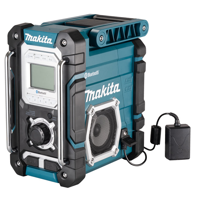 Makita Cordless/Electric Jobsite Radio w/ Bluetooth - Wireless Sound, USB Charging, AM/FM, IP64 Rated, Multiple Power Options, AC Adapter Include