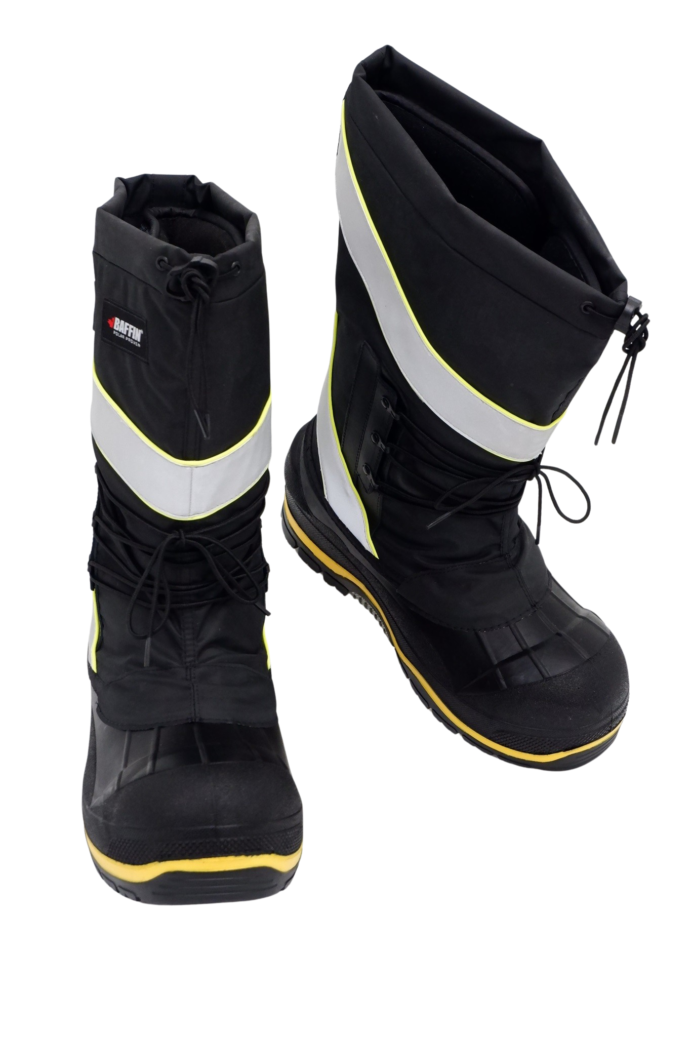 Baffin Men's Winter Work Boots Derrick Hi-Vis, Oil and Acid Resistant, -100°C/-148°F Rated, GelFlex Mid-Sole, Reflective Strips, Neoprene, Sizes 8-13