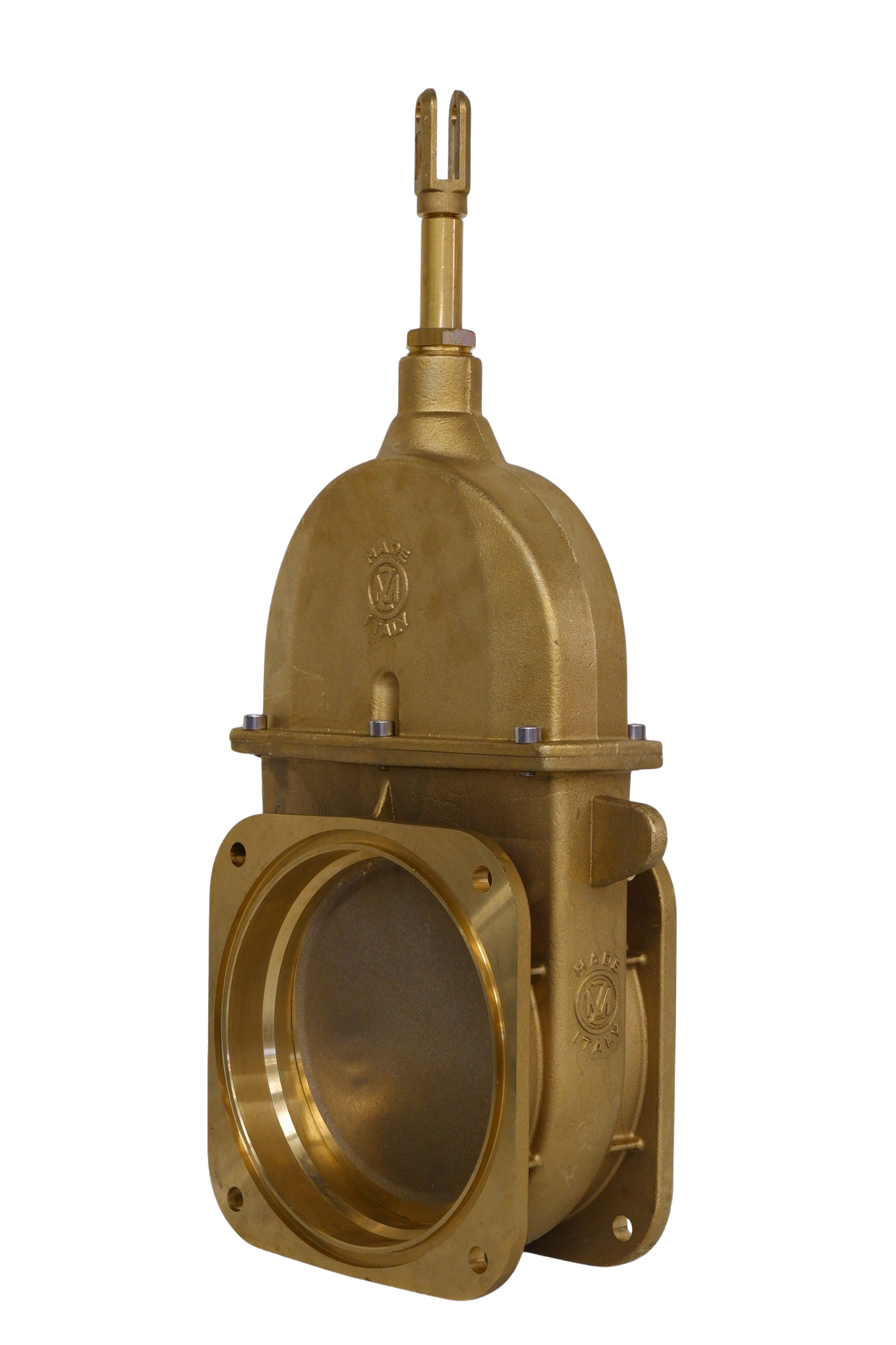 MZ Double Flange Quick Opening Piston Gate Valve | 6" & 8" Sizes - Solid Bronze, 4-Bolt Flange Connections, Detachable Cap for Easy Inspections, Made in Italy
