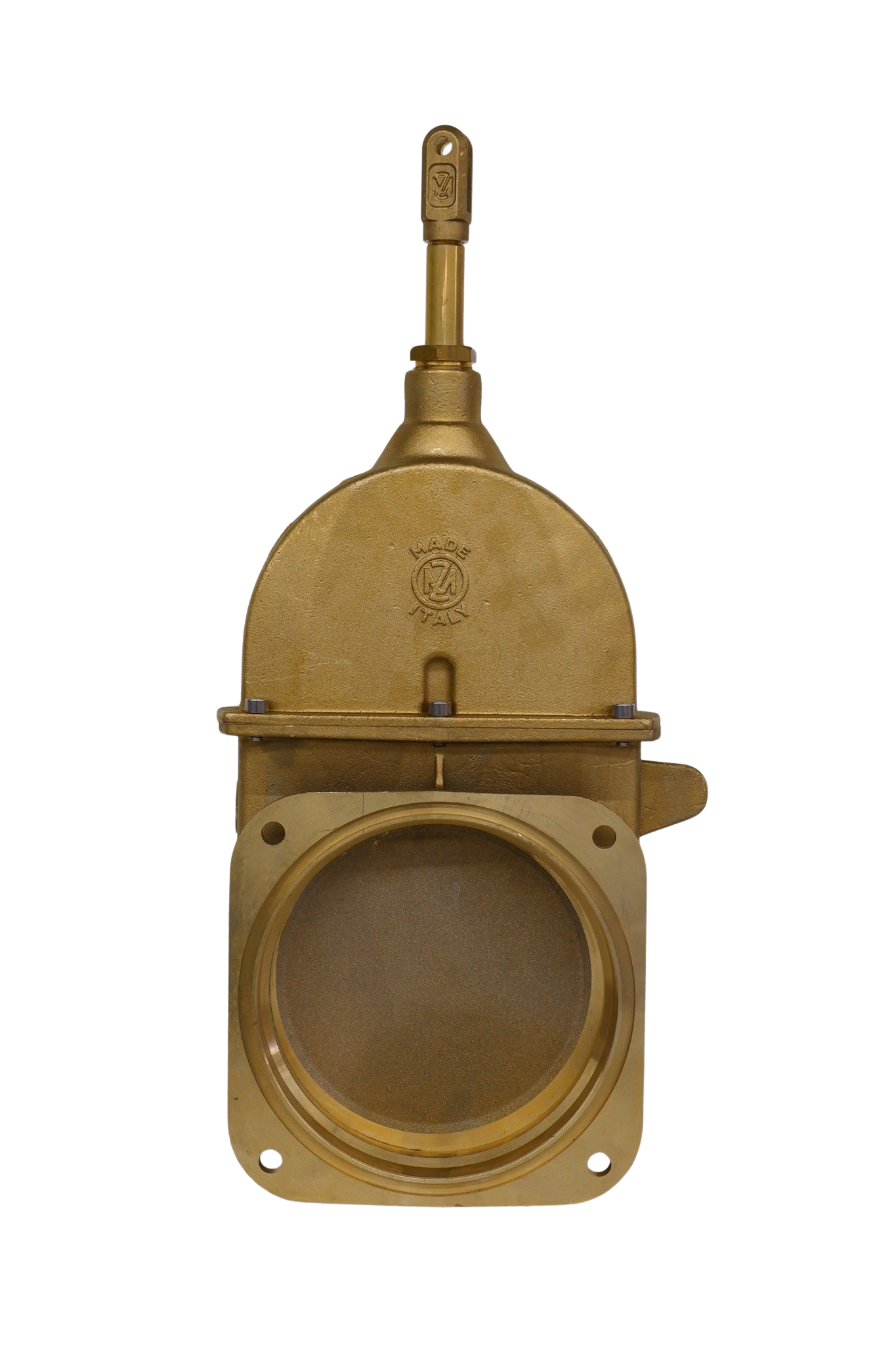 MZ Double Flange Quick Opening Piston Gate Valve | 6" & 8" Sizes - Solid Bronze, 4-Bolt Flange Connections, Detachable Cap for Easy Inspections, Made in Italy