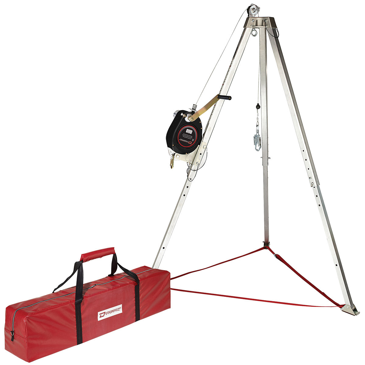 Dynamic Heavy Duty Confined Space Tripod Kit with Self Retracting Retrieval Winch