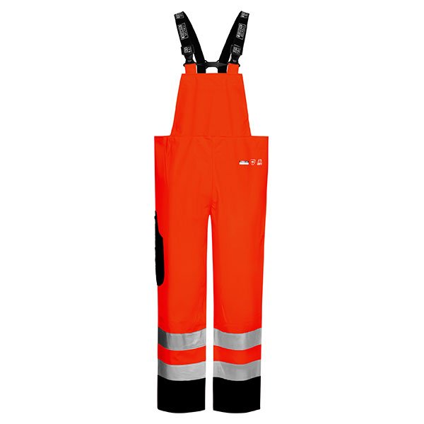 Lyngsoe FR Heavy Duty CSA Safety Rain Bib Trouser - Waterproof 20,000mm, Detachable Suspenders, Adjustable Fit, Reinforced Pockets | Sizes: S-5XL