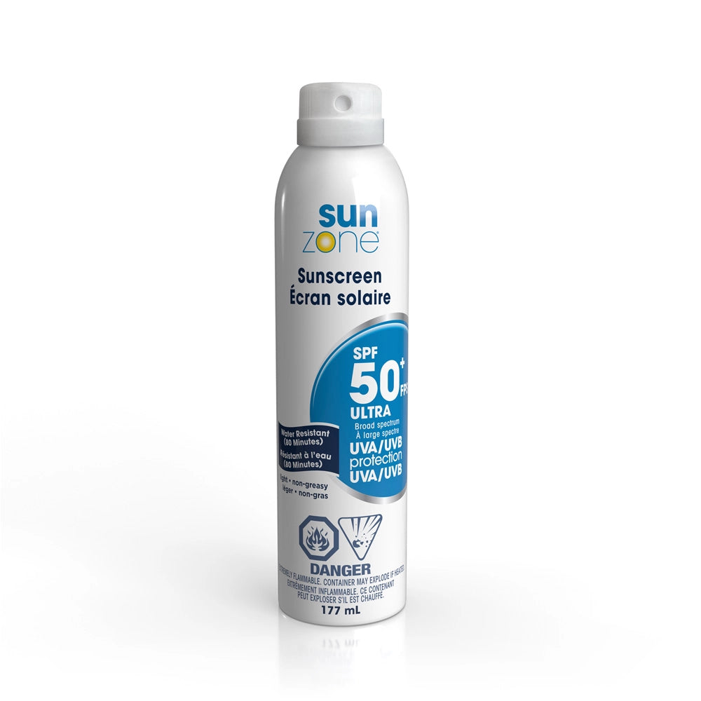 SPF 50+ Sunscreen Spray, 177 mL | Broad Spectrum UVA/UVB Continuous 360° Spray | Water Resistant |