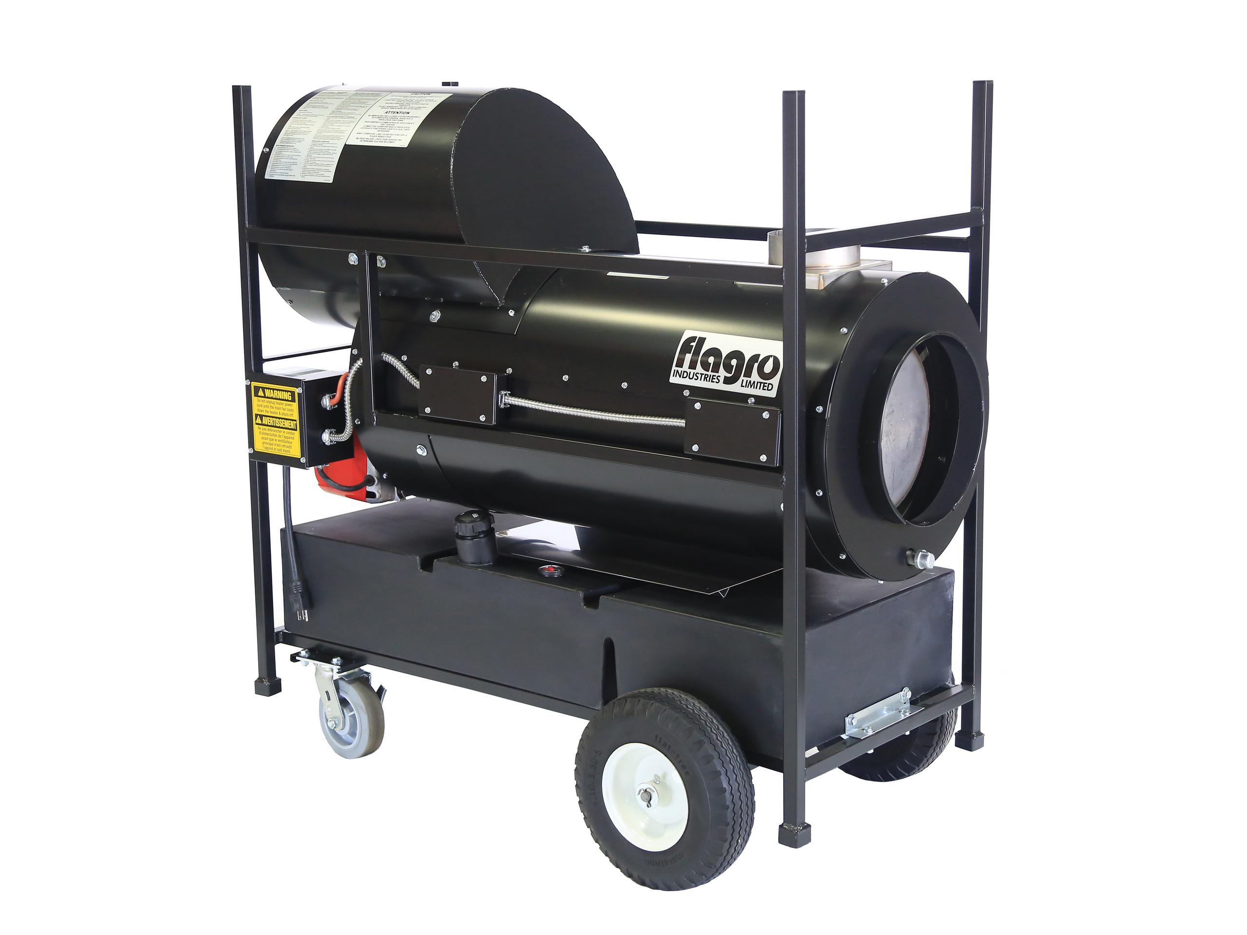 Flagro FVO-200RC Indirect Fired Portable Oil Heater with Advanced Riello Burner, 185,000 BTU, Quiet and Efficient Heating, 22 US Gal Built-in Tank