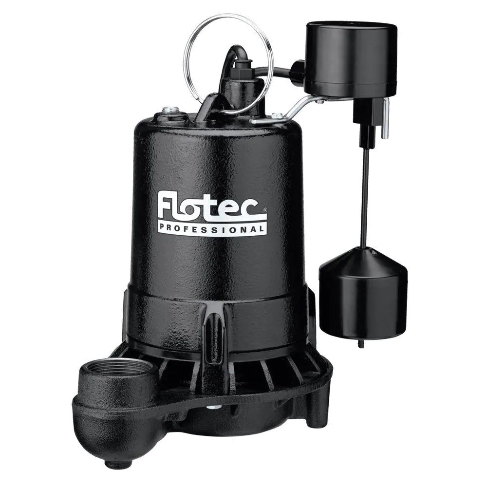 Flotec E50VLT Cast Iron Sump Pump with Vertical Float Switch Professional Series | 1/2 HP | 80 GPM | 120V