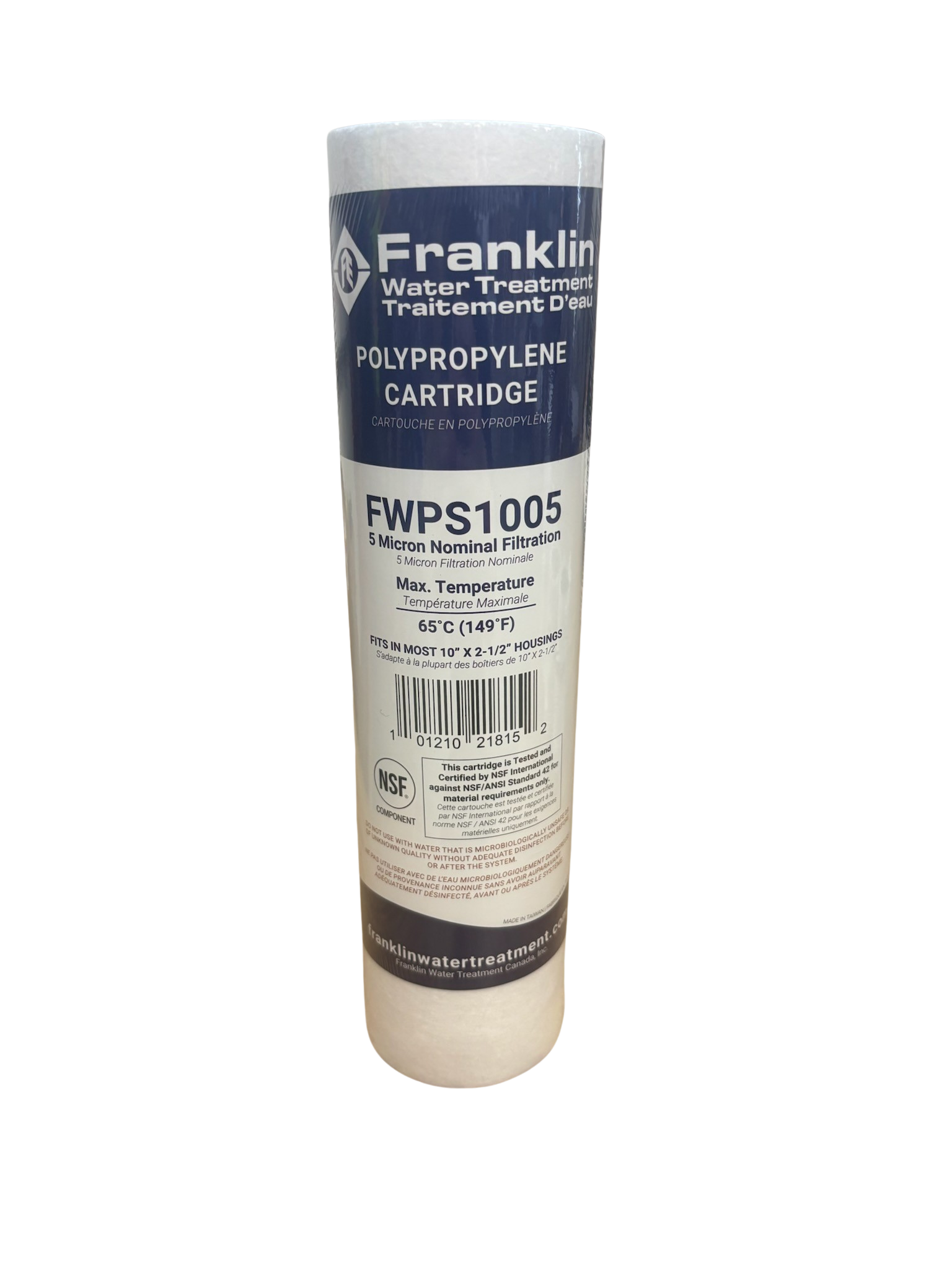 Melt Blown Polypropylene Sediment Filter for Standard 2.5" Housings
