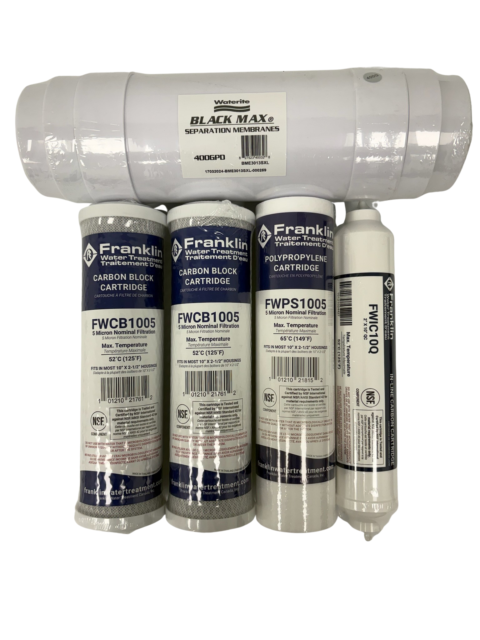 Franklin Water RO4053CRK Replacement Cartridge Kit for Waterite Vectapure NX RO Systems with 400 GPD Membrane
