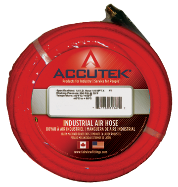 Accutek SuperFlex Red Low Temperature Air Hose Assemblies | Flexible, Lightweight, High Pressure, Spiral High Tensile Yarn, RMA Class B, -65°F to +150°F, 250-300 PSI