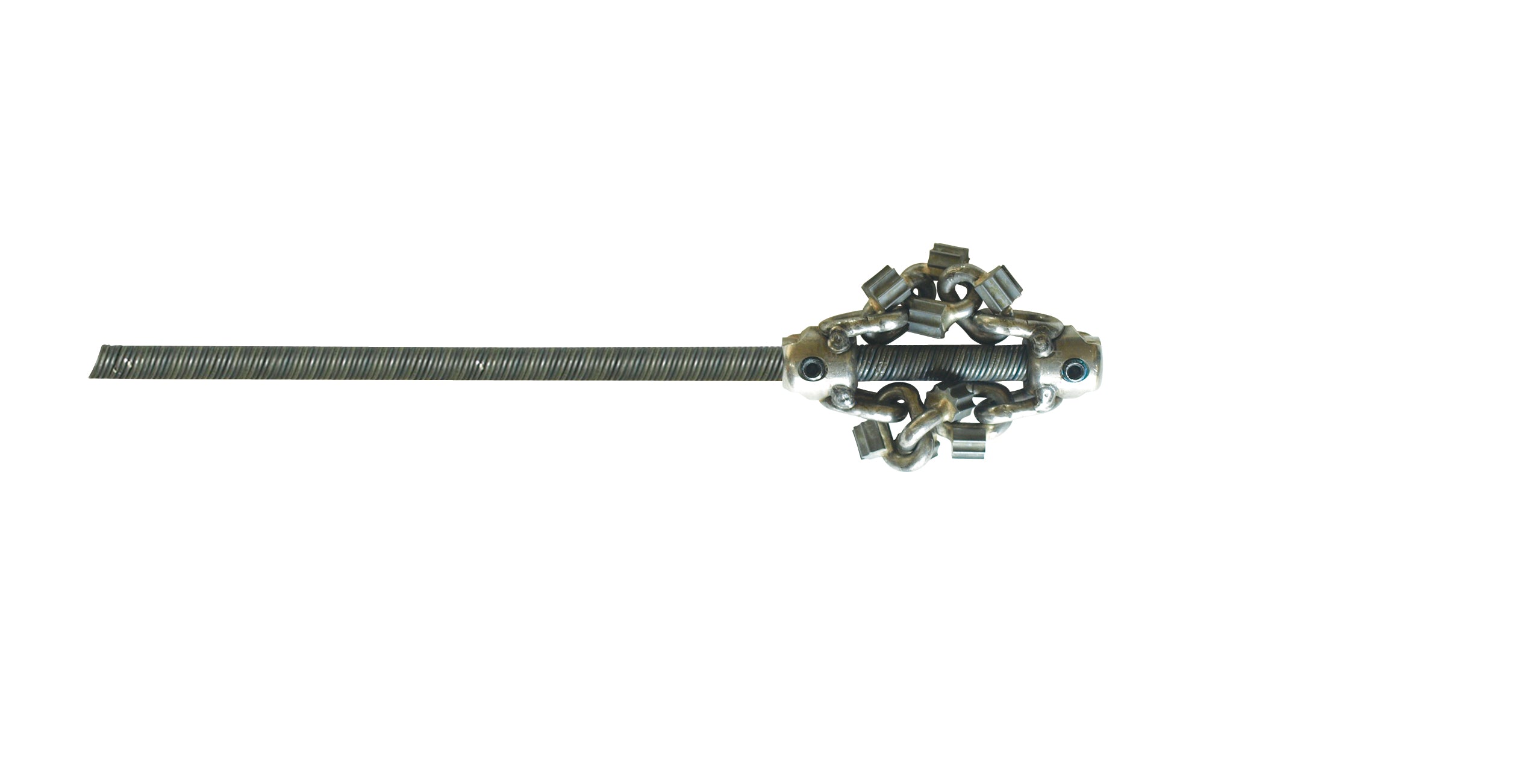 double & triple chain cutters for aggressive root removal and pipe descaling in 2″ to 4″ drain lines.