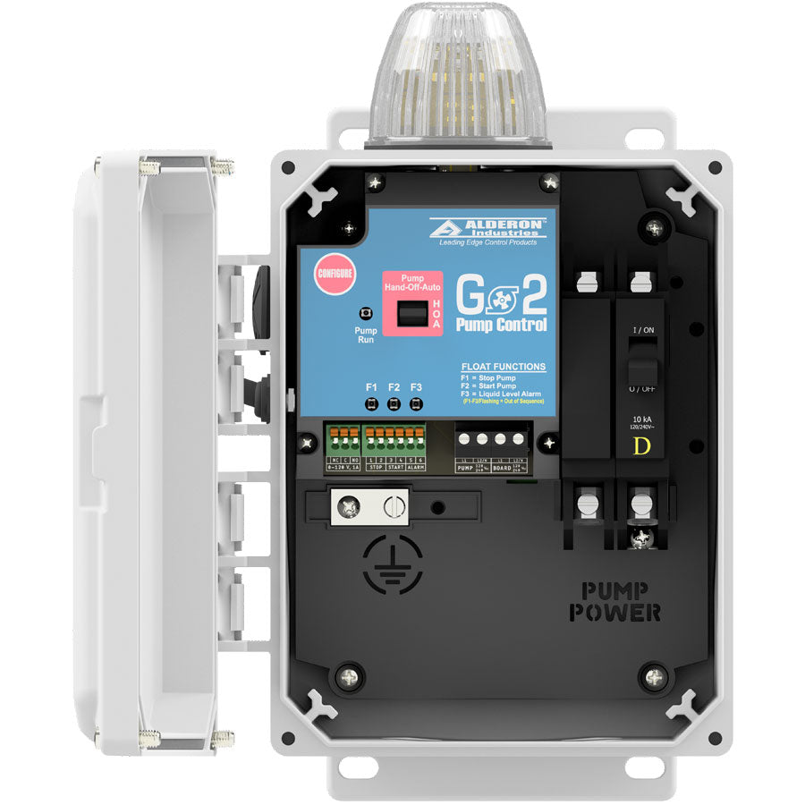Alderon Go2 Simplex Control Panel with 3 Float Switches for High Level/Pump Down Applications