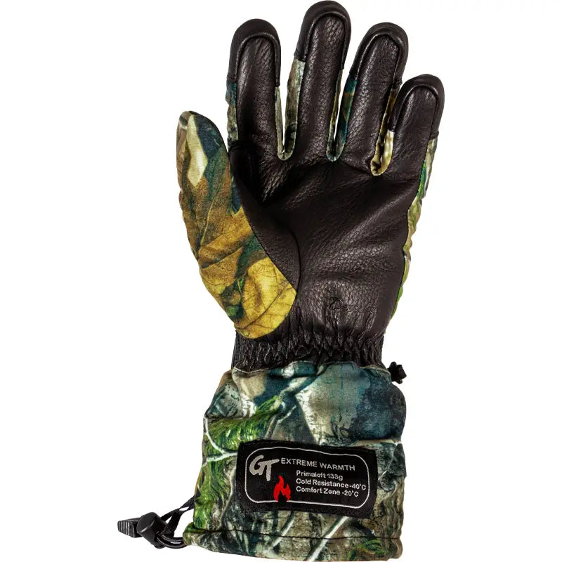 Camo Deer Leather Hunting Gloves  