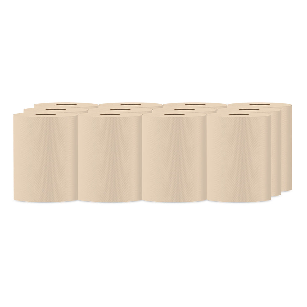 Cascades PRO Select 1-Ply Roll Paper Towels, Natural, 8" Width – 12 Rolls, 100% Recycled, UL-ECOLOGO Certified