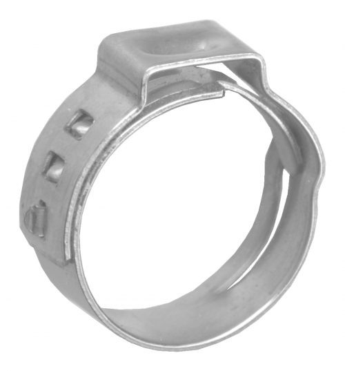 Stepless Ear Pinch Clamps - Stainless Steel, Pack of 10, Type 304 AISI, 360° Seal, Secure Fit for Thin-Walled Hose and Tube Applications