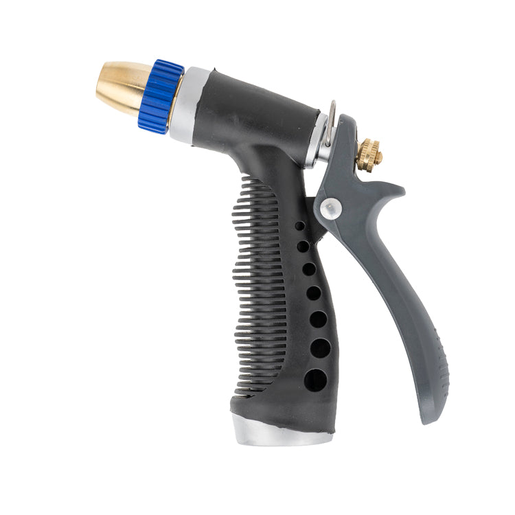 Insulated Pistol Grip Garden Hose Nozzle with Adjustable Brass Tip