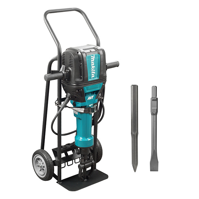 Makita HM1812X1 70 lbs Breaker Hammer, 1-1/8" Hex Shank with Cart | Highest Impact Energy & Advanced Anti-Vibration Tech for Heavy-Duty Demolition