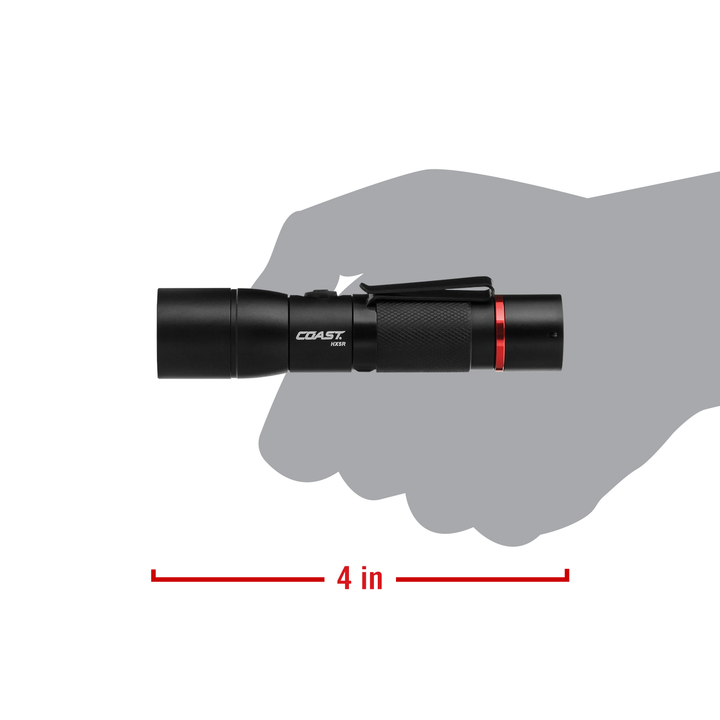 Coast® HX5R Rechargeable Pure Beam Focusing Pocket Light - 340 Lumens - 178M Beam