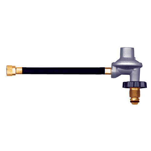 High-Precision BBQ/Propane Grill Regulator Assembly - 100,000 BTU, Thermoplastic Hose, 60 Orifice POL, 3/8" SAE Flare, CSA Certified, Safe and Efficient