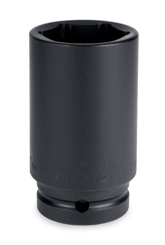 Signet 3/4" Drive Deep Impact Socket 6 Point (Metric) - Heat-Treated Chrome Moly, Black Oxide Finish, Locking Pin - Heavy-Duty & Pro Use