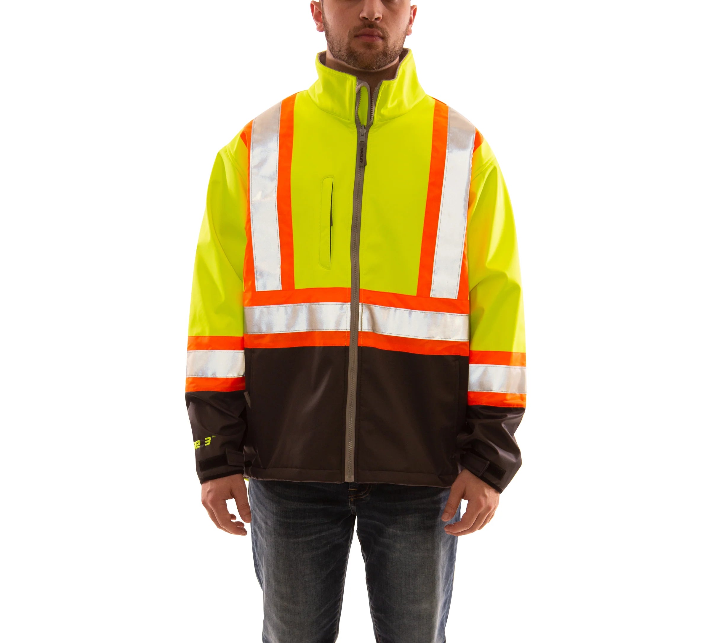 Tingley Phase 3 High Visibility Jacket - CSA Z96 Class 2 Level 2 Standard, 3-Layer Breathable Fabric, Water-Resist, Refl Tape, Windproof, Athletic Fit