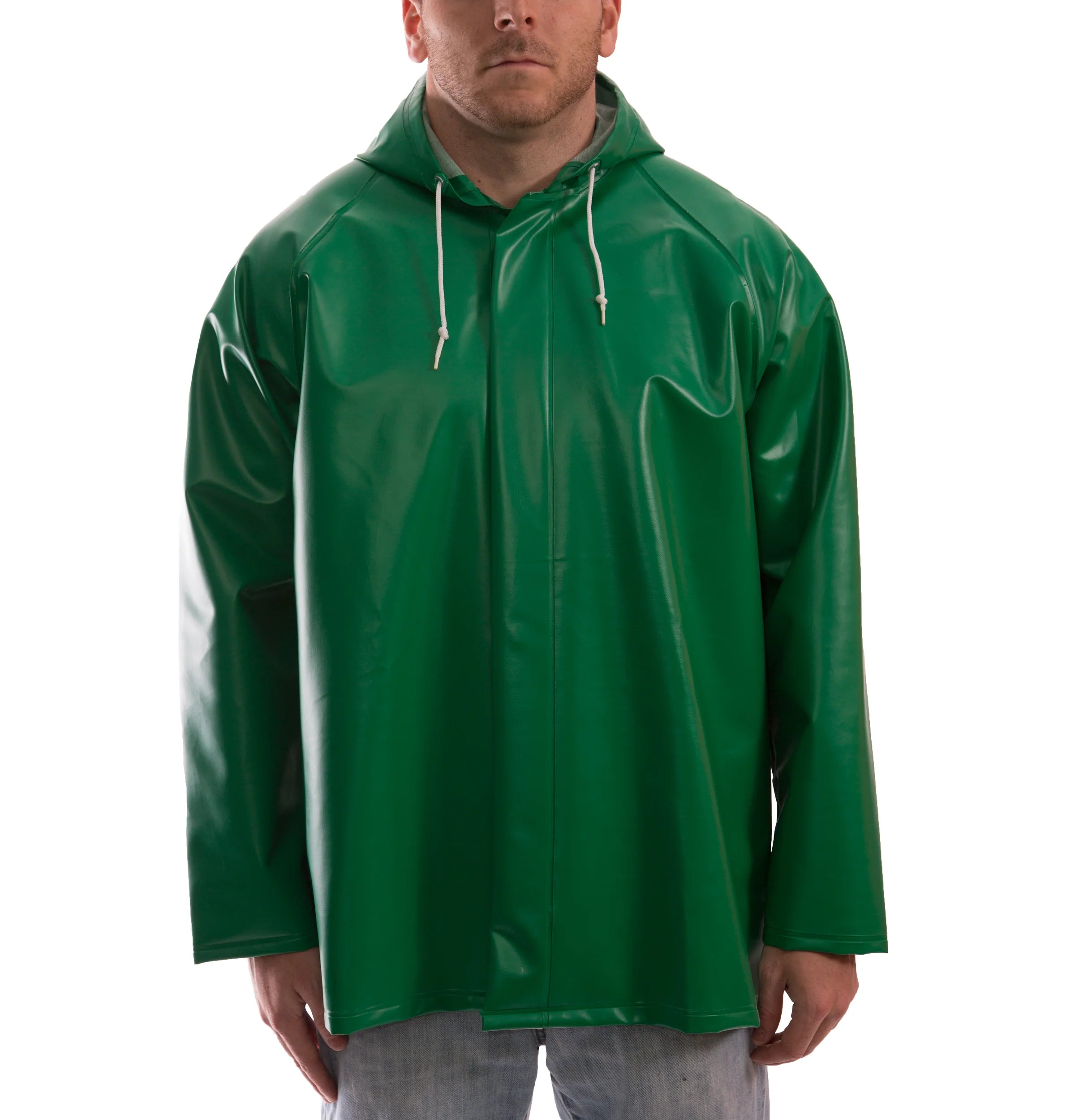 Tingley SafetyFlex® Hooded Jacket - Flame Resistant PVC, Chemical & Acid Protection, Waterproof, Non-Conductive, Adjustable Fit, Full Cut Shoulder