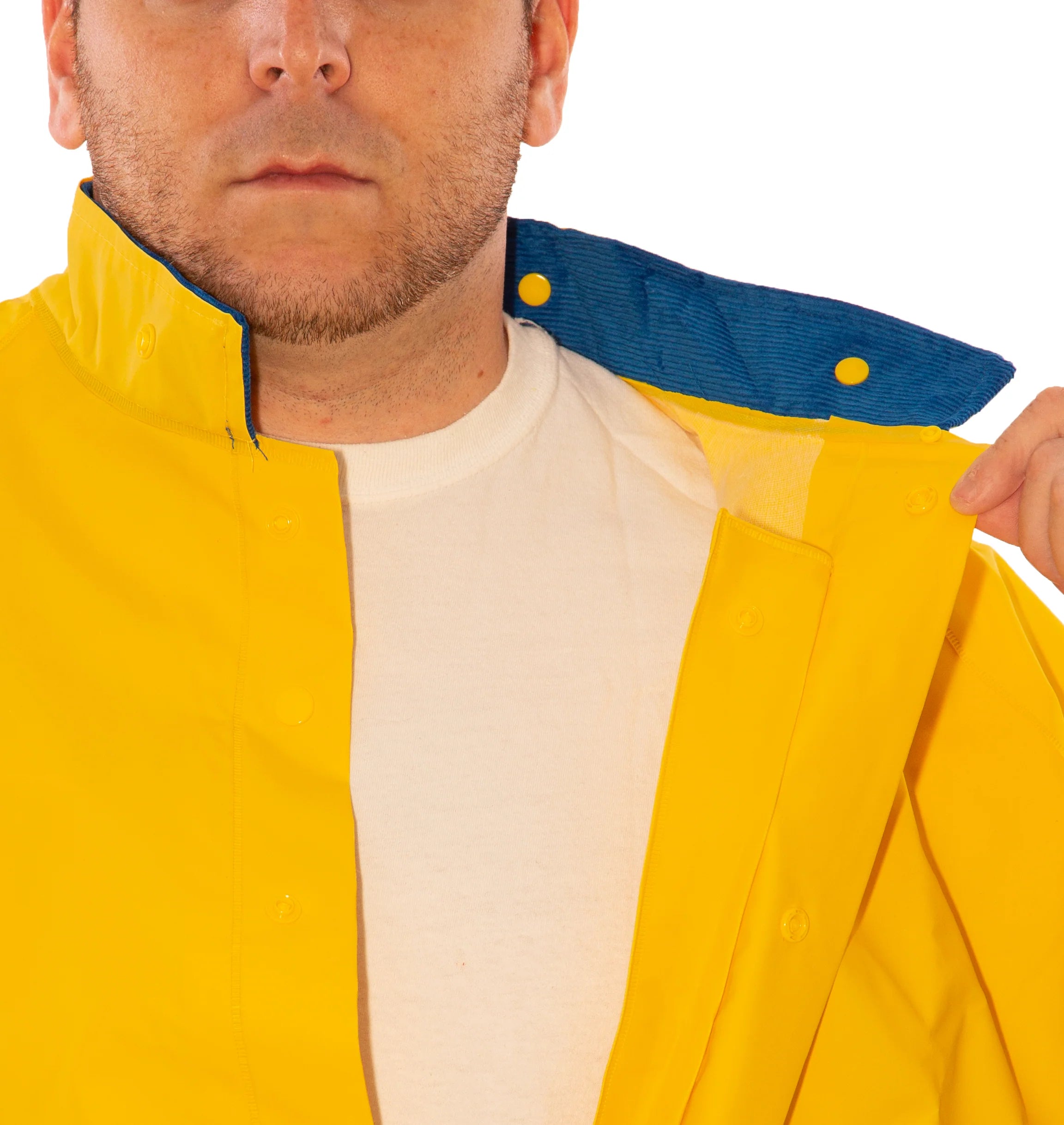 Tingley Industrial Work 3-Piece Rain Suit - Waterproof PVC, Includes Jacket with Snap Front, Detachable Hood, and Overalls, Adjustable Fit | Sizes M-5XL