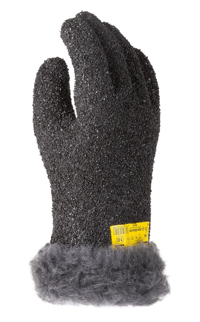 Jokasafe JokaPolar Premium Vinyl Safety Gloves with Detachable Artificial Fur Liner and Granular TopGrip PVC Coating