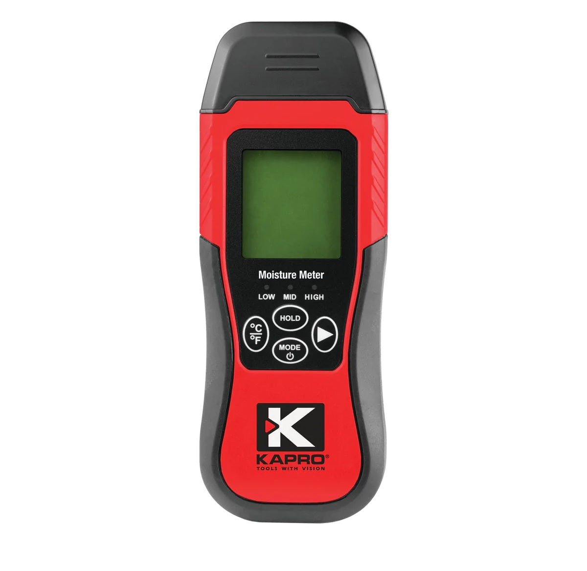 Kapro 379 Moisture Meter with Temperature Detection - 8 Calibration Scales, Backlit LCD, Auto Power-Off, Dual Measurement for Wood & Building Material