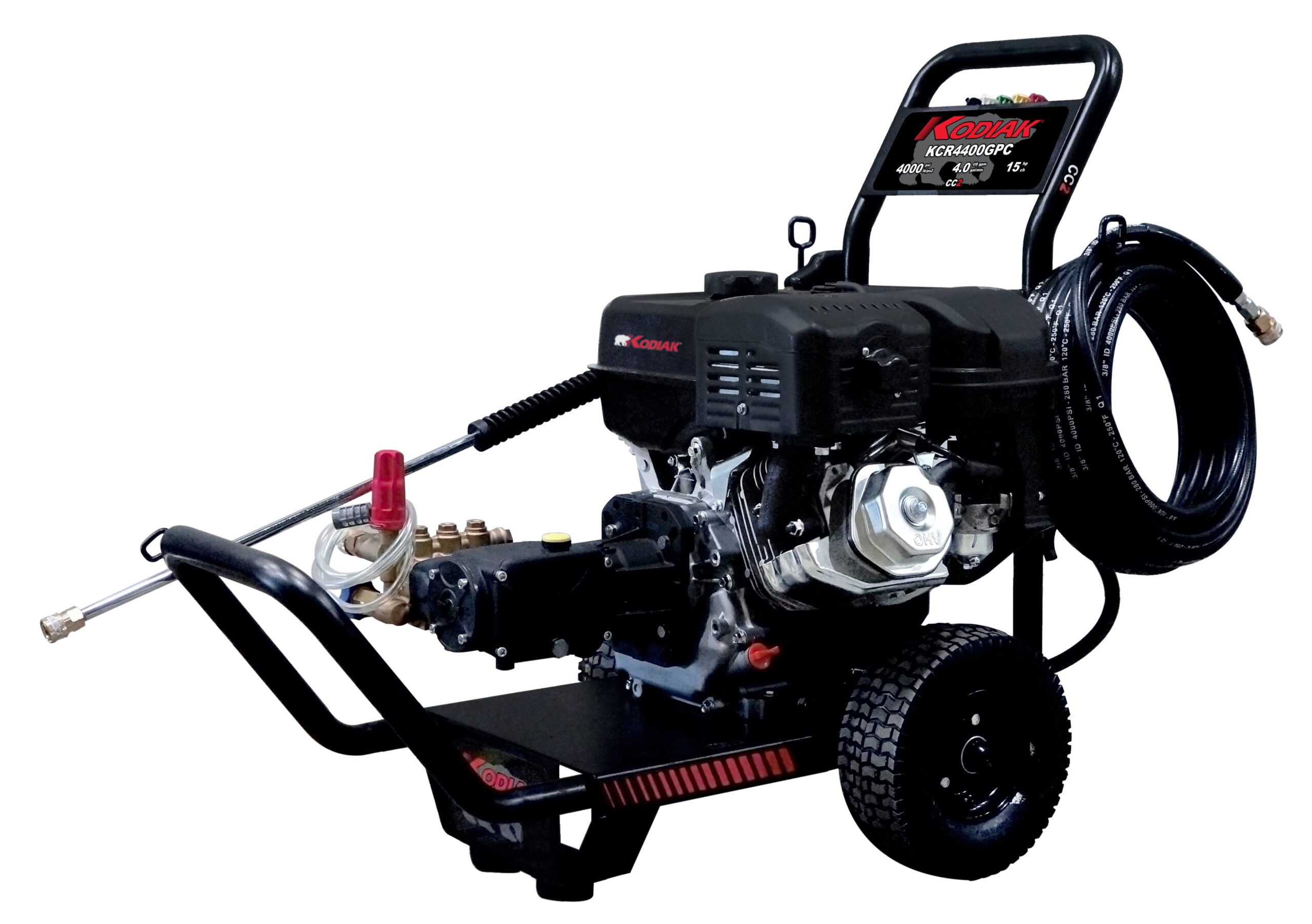 Cold Water Industrial Grade 15 HP Gas Engine Pressure Washer - 4000 PSI at 4.0 GPM