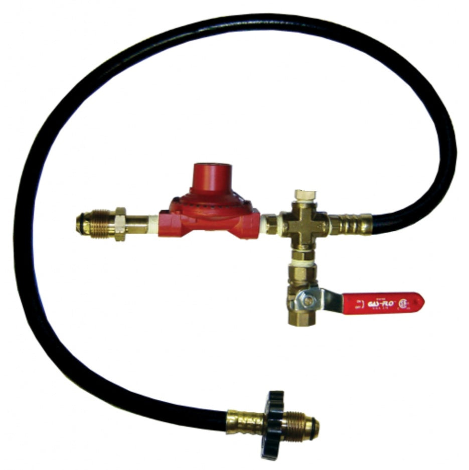Efficient Propane Tank Purge Kit - 15 PSI Regulator, 3' Flexible Hose, Brass Adapters, C.G.A Approved Vapor Ball Valve, Fast and Reliable Tank Purging