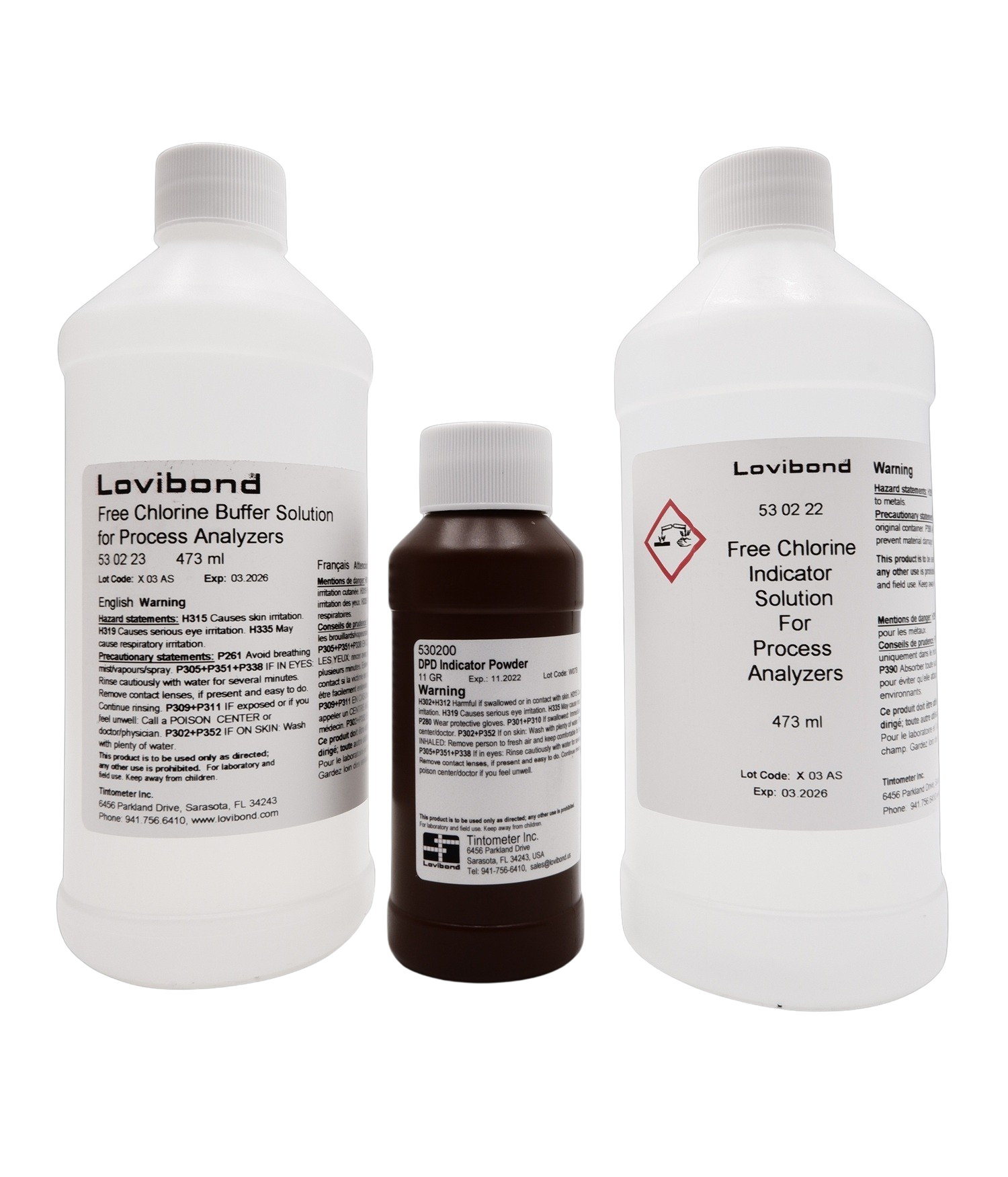 Lovibond 530210 Free Chlorine Reagent Set for Hach CL17 Online Chlorine Analyzers | DPD Indicator & Buffer Solutions
