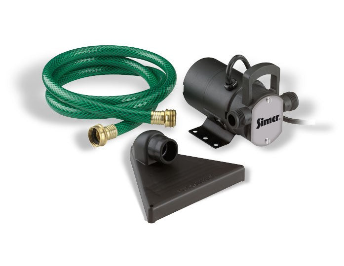 Simer M40P-04 Mini-Vac Utility Pump Kit – Portable Water Transfer Pump, 350 GPH, Garden Hose Connections