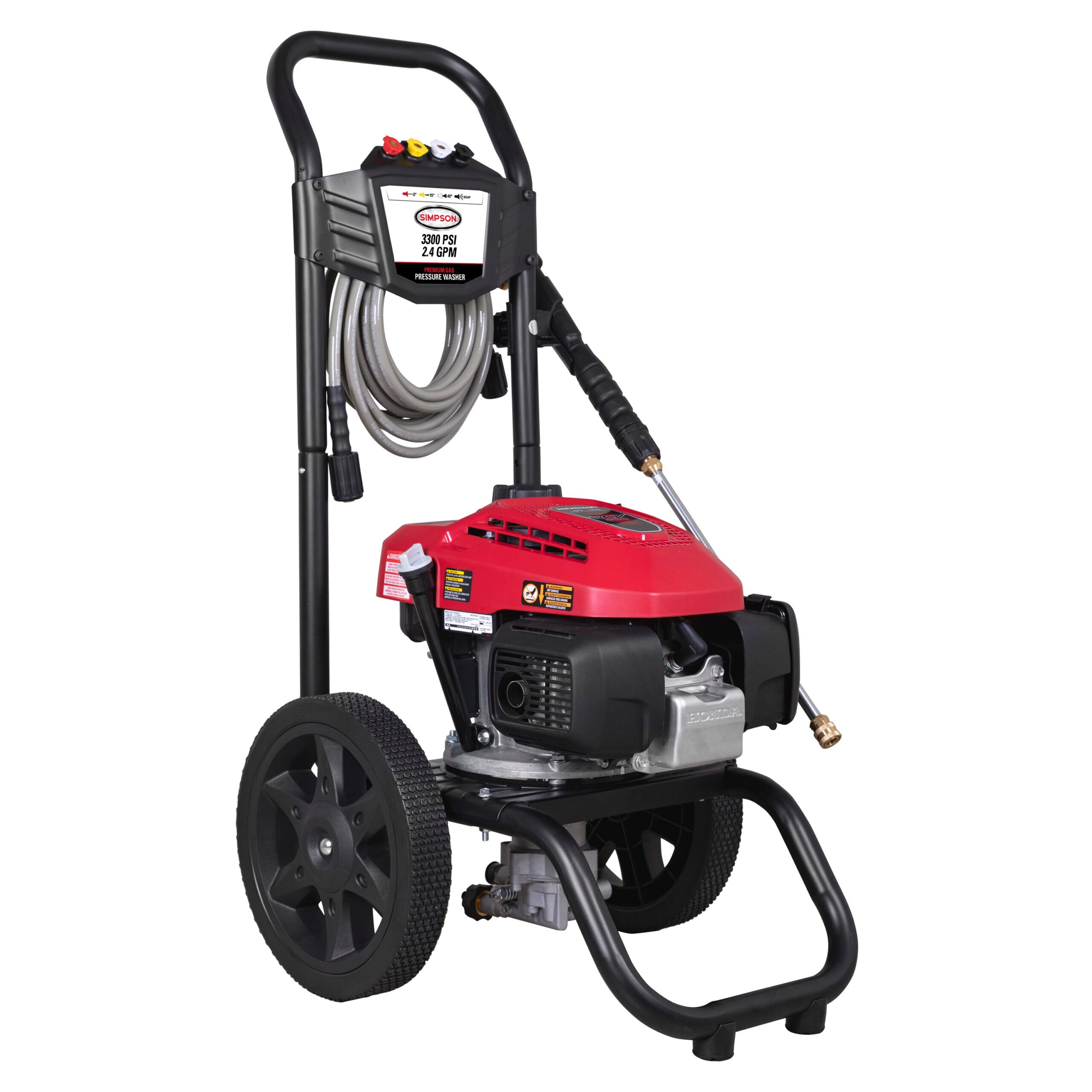 Simpson MS61224 MegaShot Cold Water Honda GCV200 Gas Engine Pressure Washer - 3300 PSI - 2.4 GPM Axial Pump