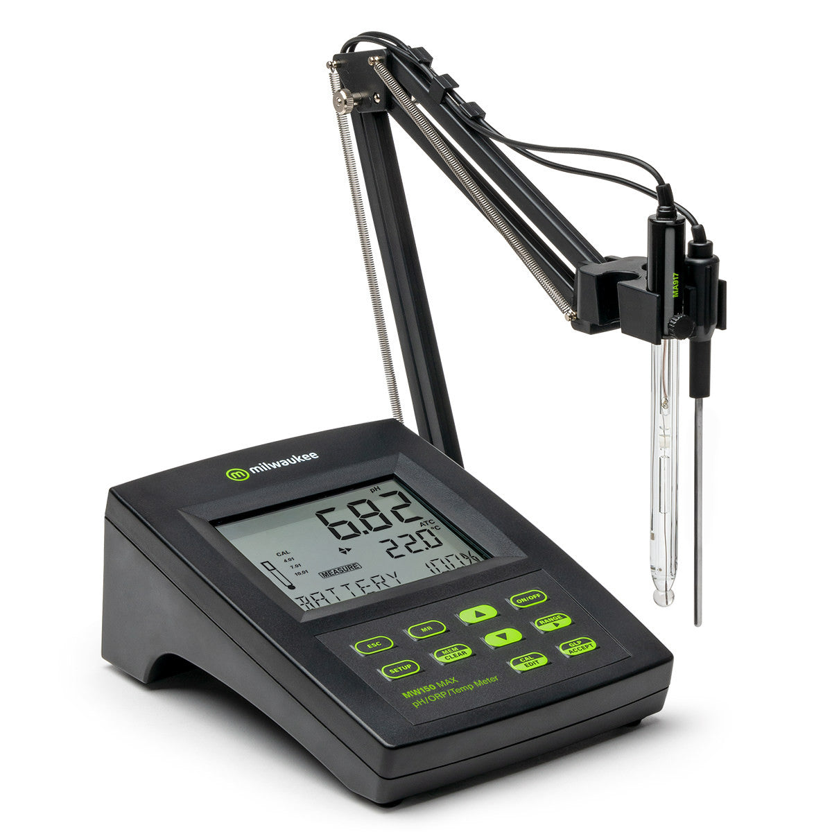 Milwaukee MW150 MAX Bench pH/ORP/Temperature Meter | Lab Grade 3-in-1 Meter with ATC, GLP & ±0.01 pH Accuracy
