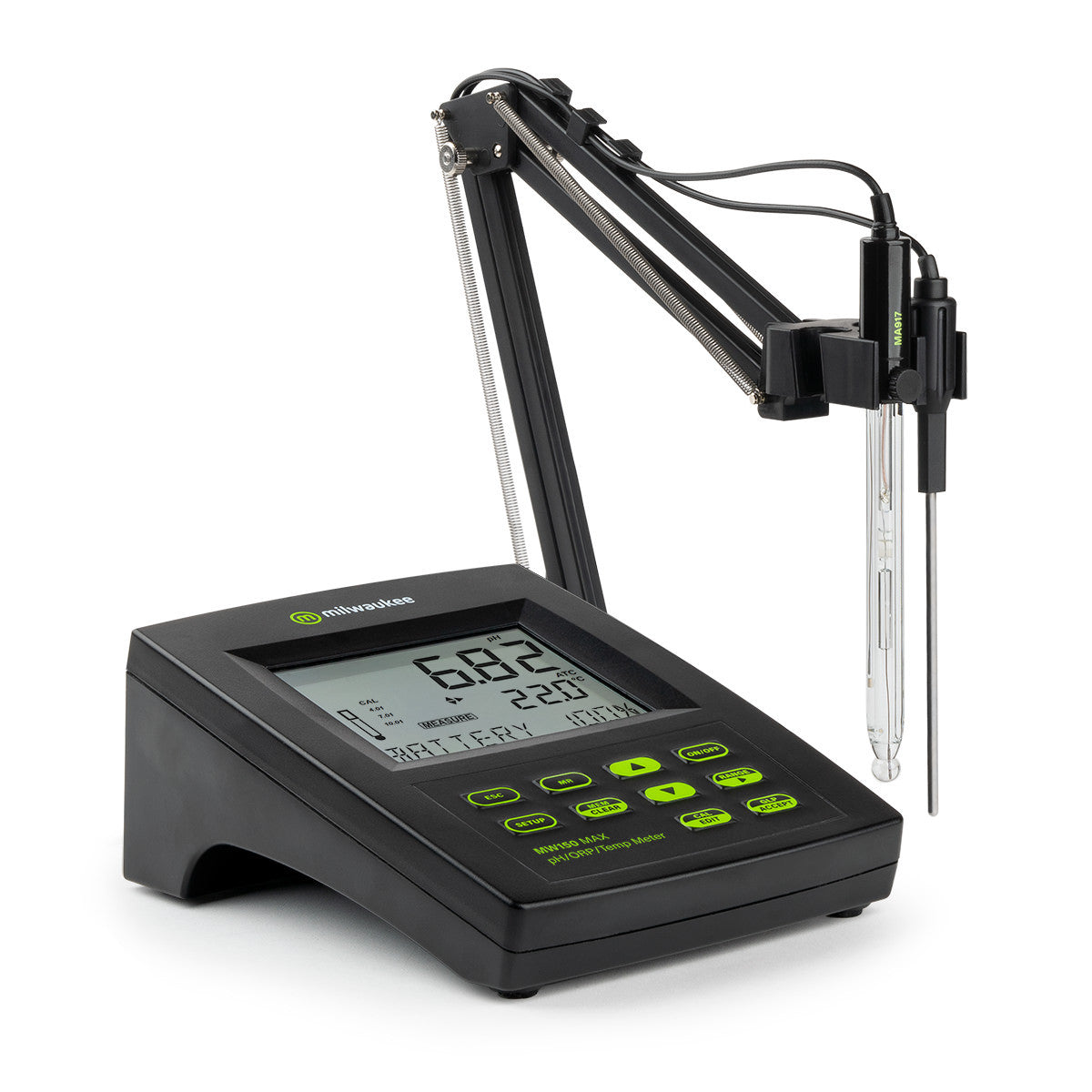 Milwaukee MW150 MAX Bench pH/ORP/Temperature Meter | Lab Grade 3-in-1 Meter with ATC, GLP & ±0.01 pH Accuracy