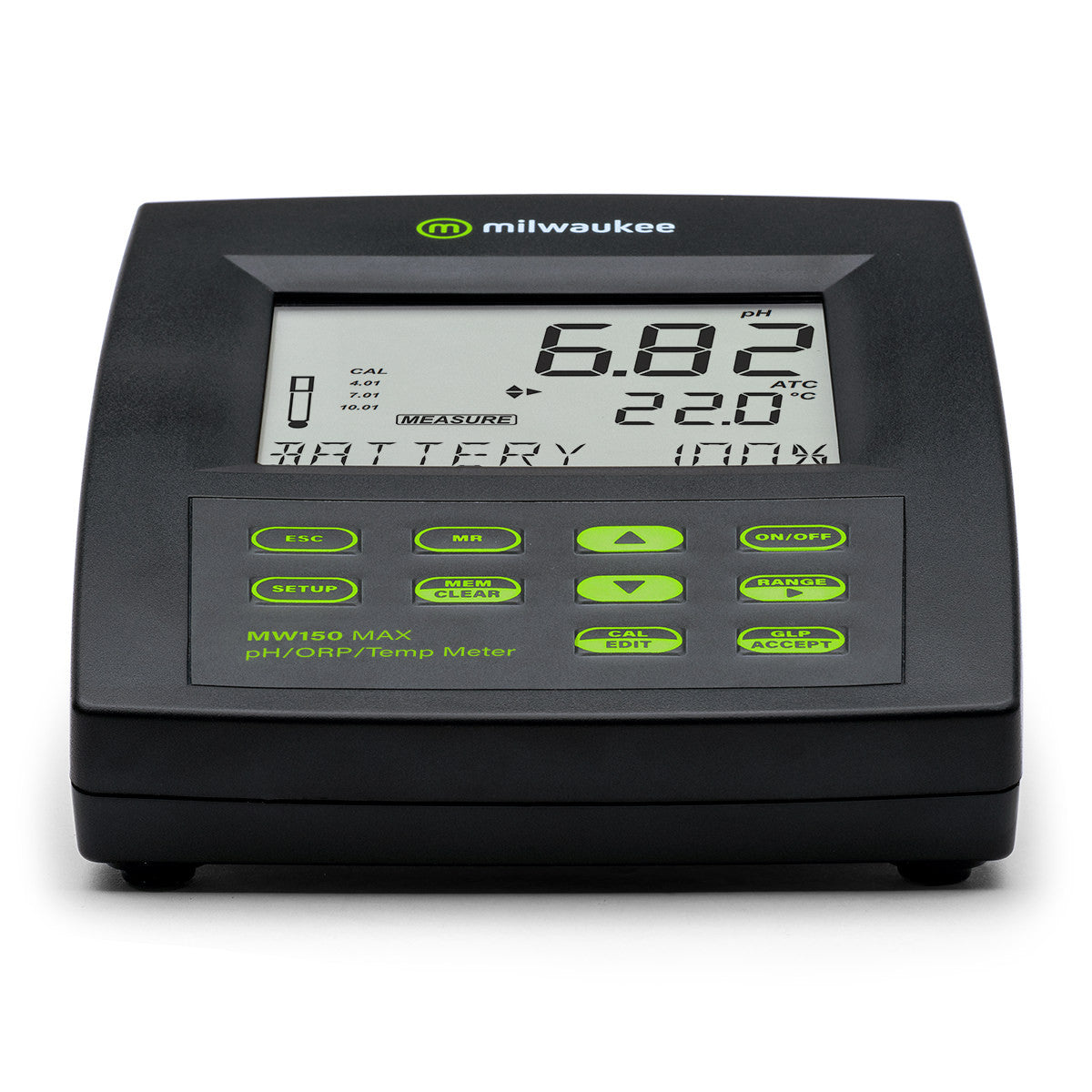 Milwaukee MW150 MAX Bench pH/ORP/Temperature Meter | Lab Grade 3-in-1 Meter with ATC, GLP & ±0.01 pH Accuracy