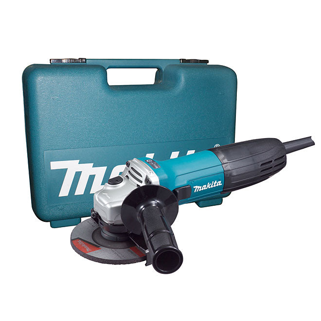 Makita GA4530K 4-1/2" Angle Grinder with Slim Motor Housing, Ergonomic Thumb Switch, 6.0 AMP Motor, Protective Features, Includes Case and Accessories