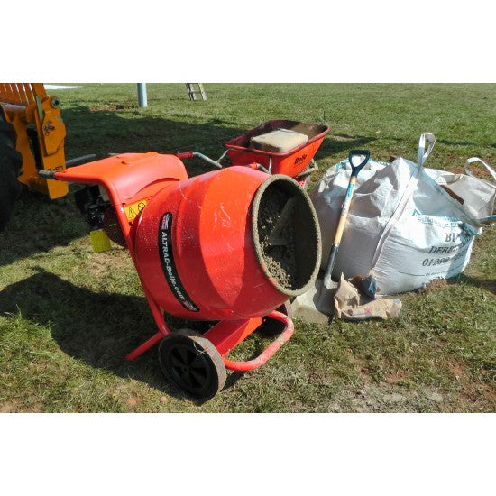 Belle Minimix 150 Honda GXH50 Gas Engine Concrete Mixer - 4.75 cu.ft, 0.75 HP Motor, CSA/UL Approved, Durable, Portable, Includes Pedestal Stand