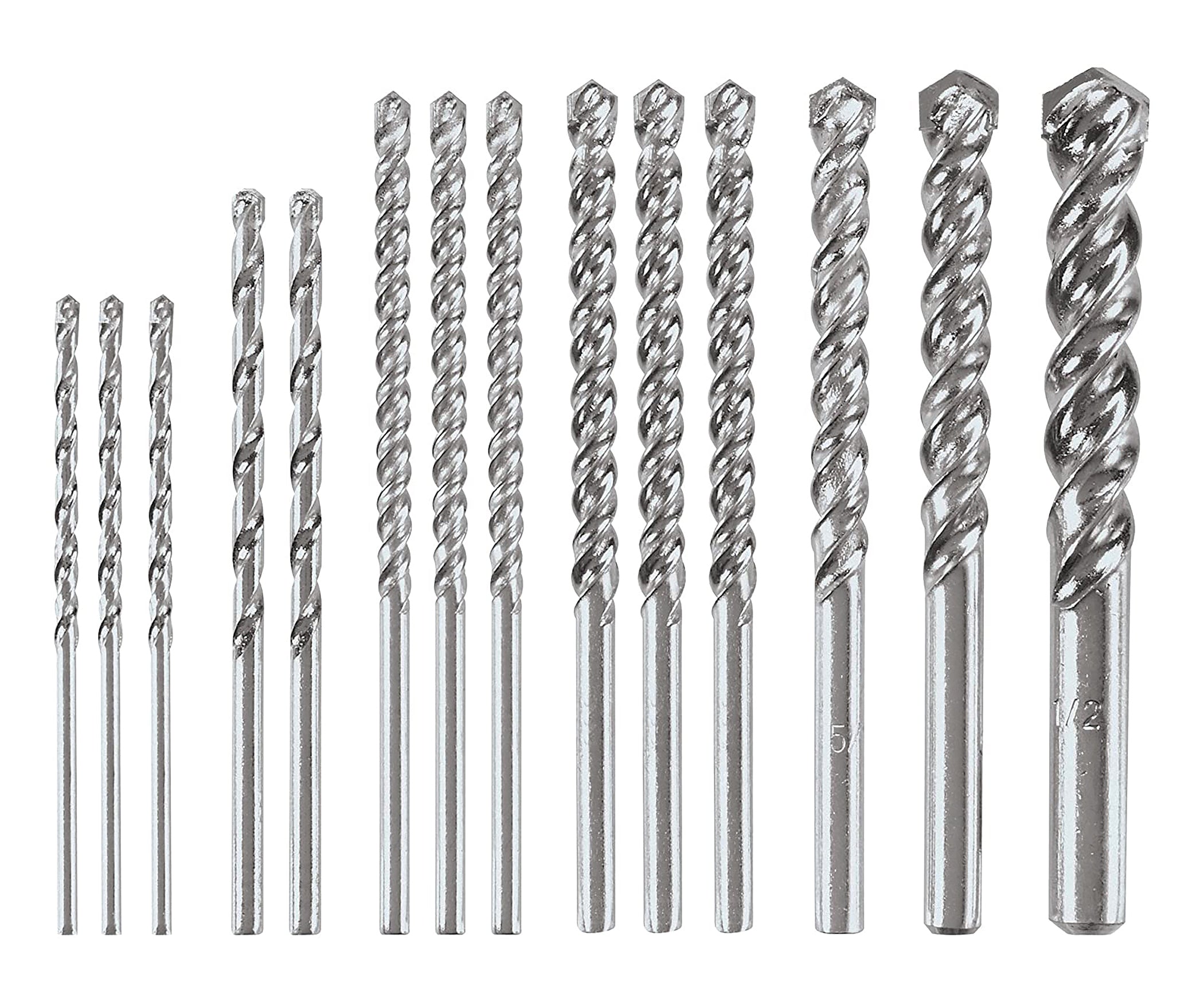 Avanti Pro 1/8-1/2-In Carbide Tipped Drill Bit Set, 14 Piece | Durable, Precision Masonry Drilling | Efficient Dust Removal, Long-Lasting Performance