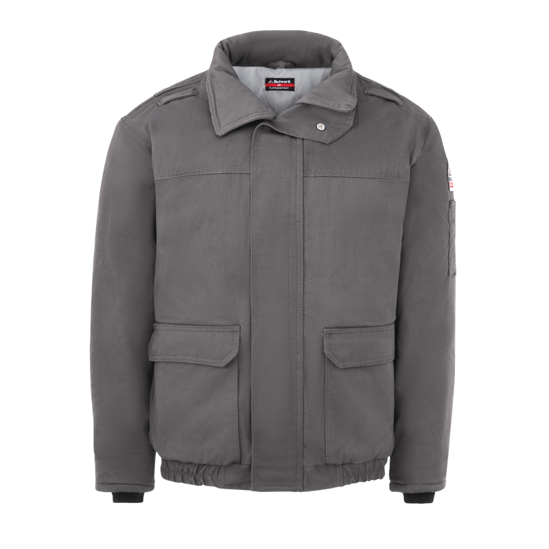 Bulwark FR Men's JLR8 Heavyweight Insulated Bomber Jacket - CAT 3, FR, Water-Repellent, Nomex Zipper, Warm, Durable, Comfortable | Sizes: S-3XL