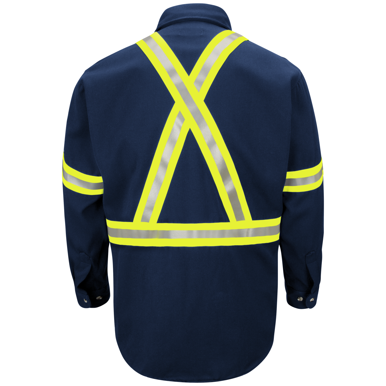 Bulwark FR Men's SLUC Midweight FR Hi-Vis Shirt - CAT 2, NFPA 2112, Flame Resistant, Reflective Trim, Enhanced Visibility, Durable | Sizes: S-3XL