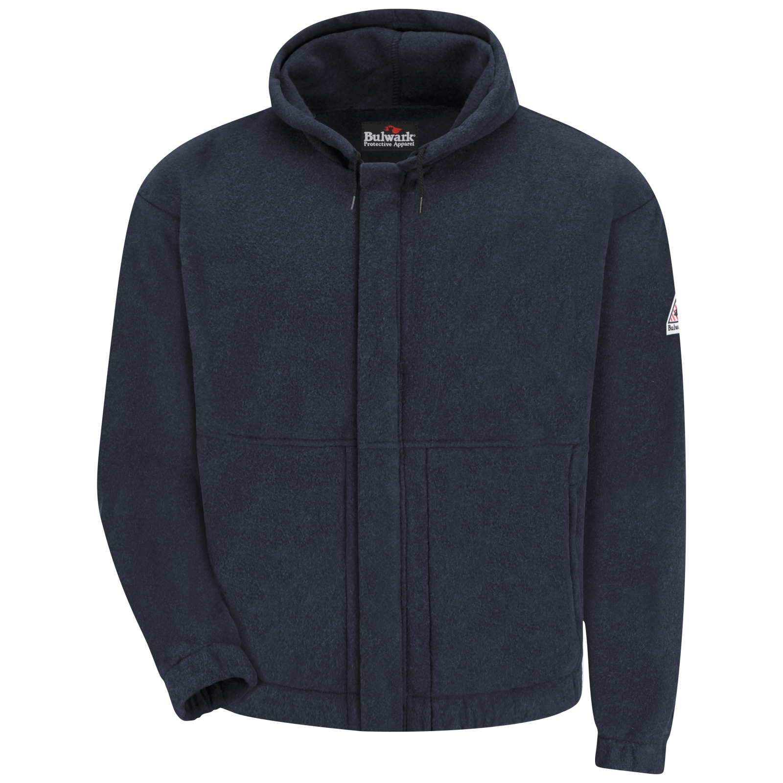 Bulwark FR Men's SMH6 FR Fleece Zip Sweatshirt - CAT 2, Flame Resistant, Brushed Fleece, Full Zip, Adjustable Hood, Durable, Comfortable | Sizes S-3XL