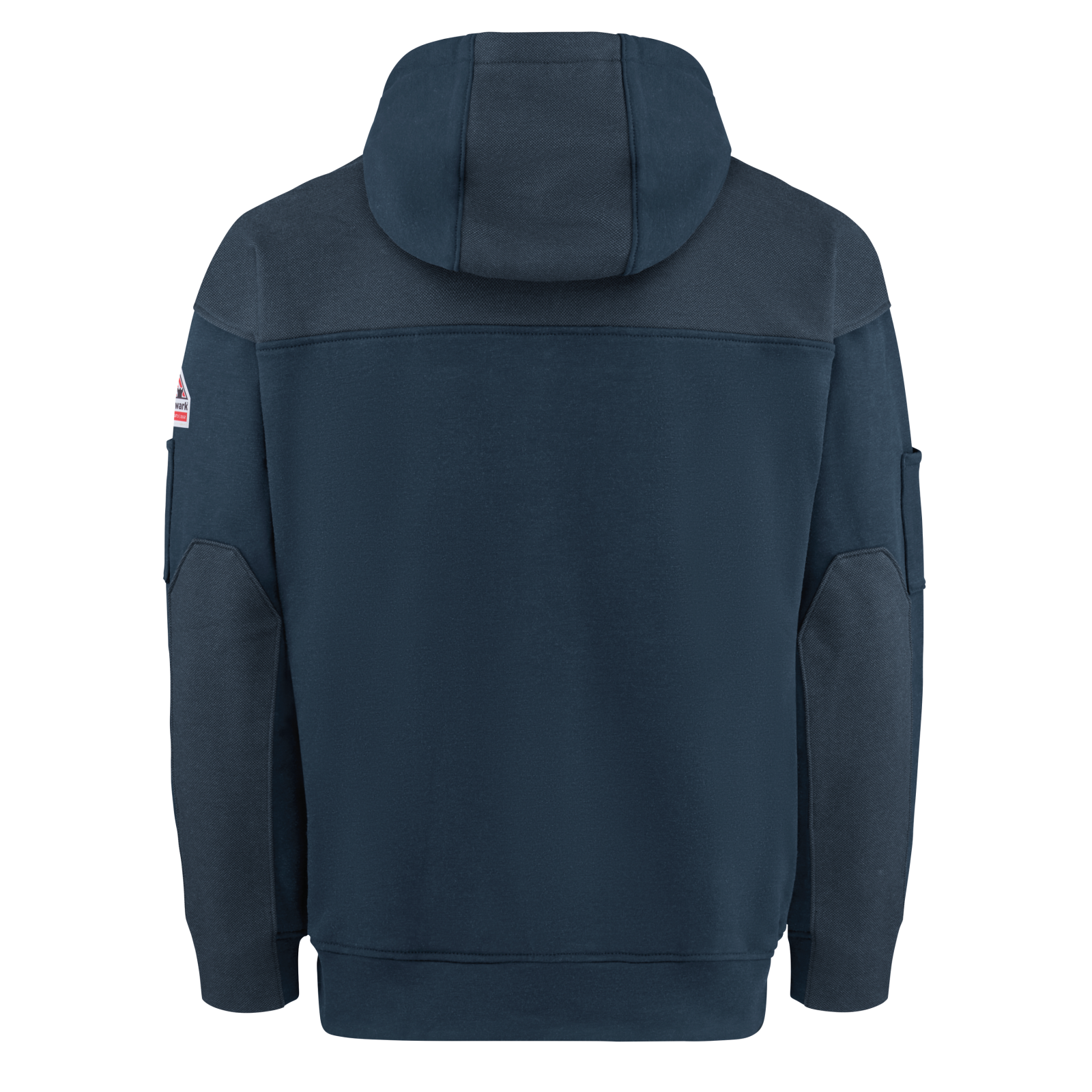 Bulwark FR Men's SMM4 Fleece Hoodie - HRC/CAT 3, HoodShield Face Cover, Water Repellent, Reinforced Forearms, Hand Warmer Pocket | Sizes: S-3XL