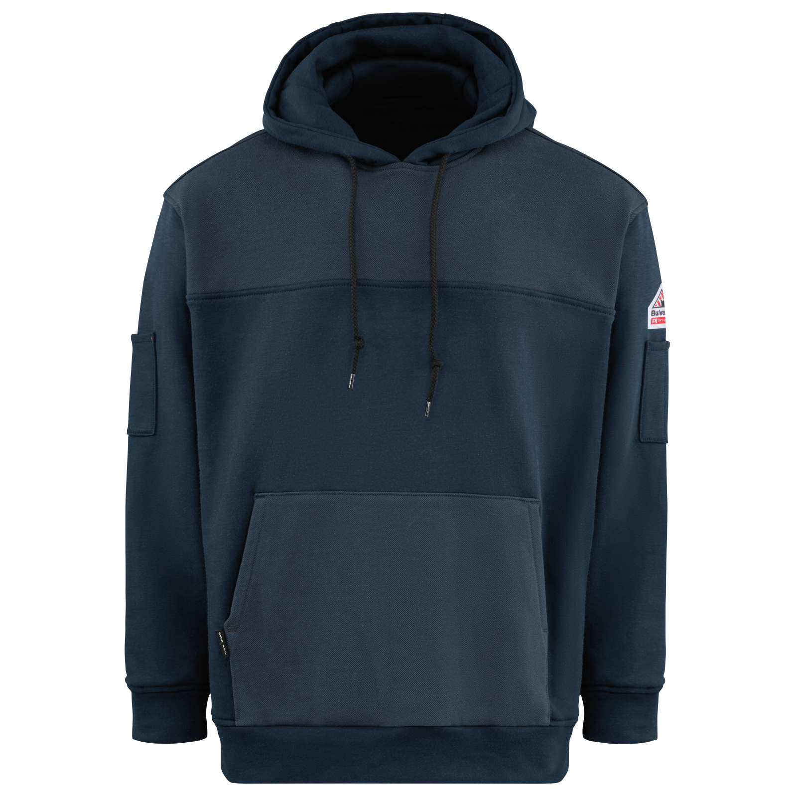 Bulwark FR Men's SMM4 Fleece Hoodie - HRC/CAT 3, HoodShield Face Cover, Water Repellent, Reinforced Forearms, Hand Warmer Pocket | Sizes: S-3XL