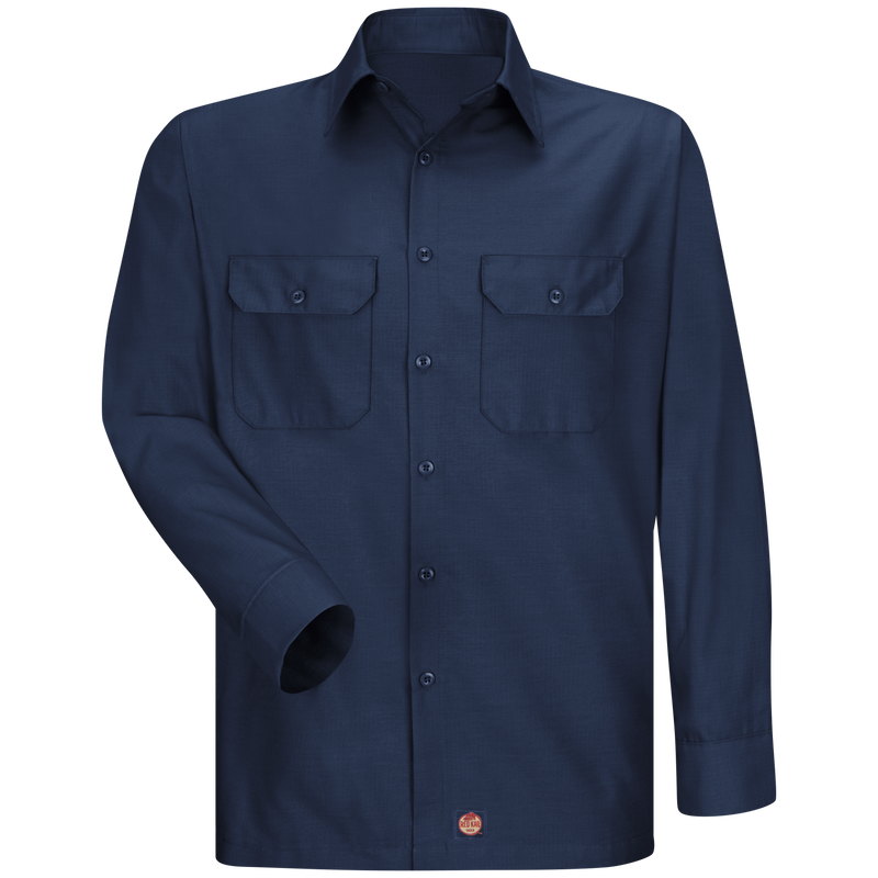 Red Kap SY50 Men's Long Sleeve Solid Ripstop Work Shirt - Wrinkle Resistant, Durable, Touchtex Technology, Industrial Laundry Safe, Tough & Professional | Sizes S-3XL