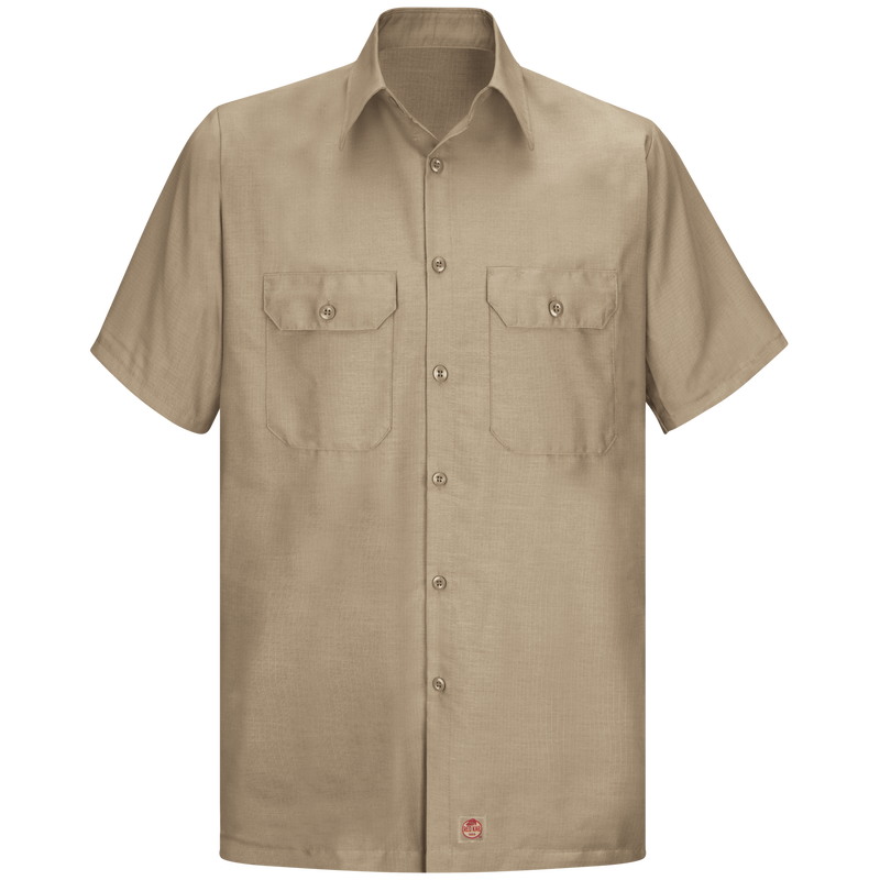 Red Kap Men's SY60 Short Sleeve Solid Ripstop Shirt with Touchtex Technology, Durable Poplin Fabric, and Straight Hem, Professional Workwear | Sizes S-3XL