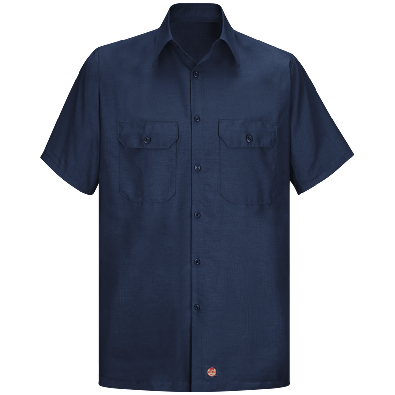 Red Kap Men's SY60 Short Sleeve Solid Ripstop Shirt with Touchtex Technology, Durable Poplin Fabric, and Straight Hem, Professional Workwear | Sizes S-3XL