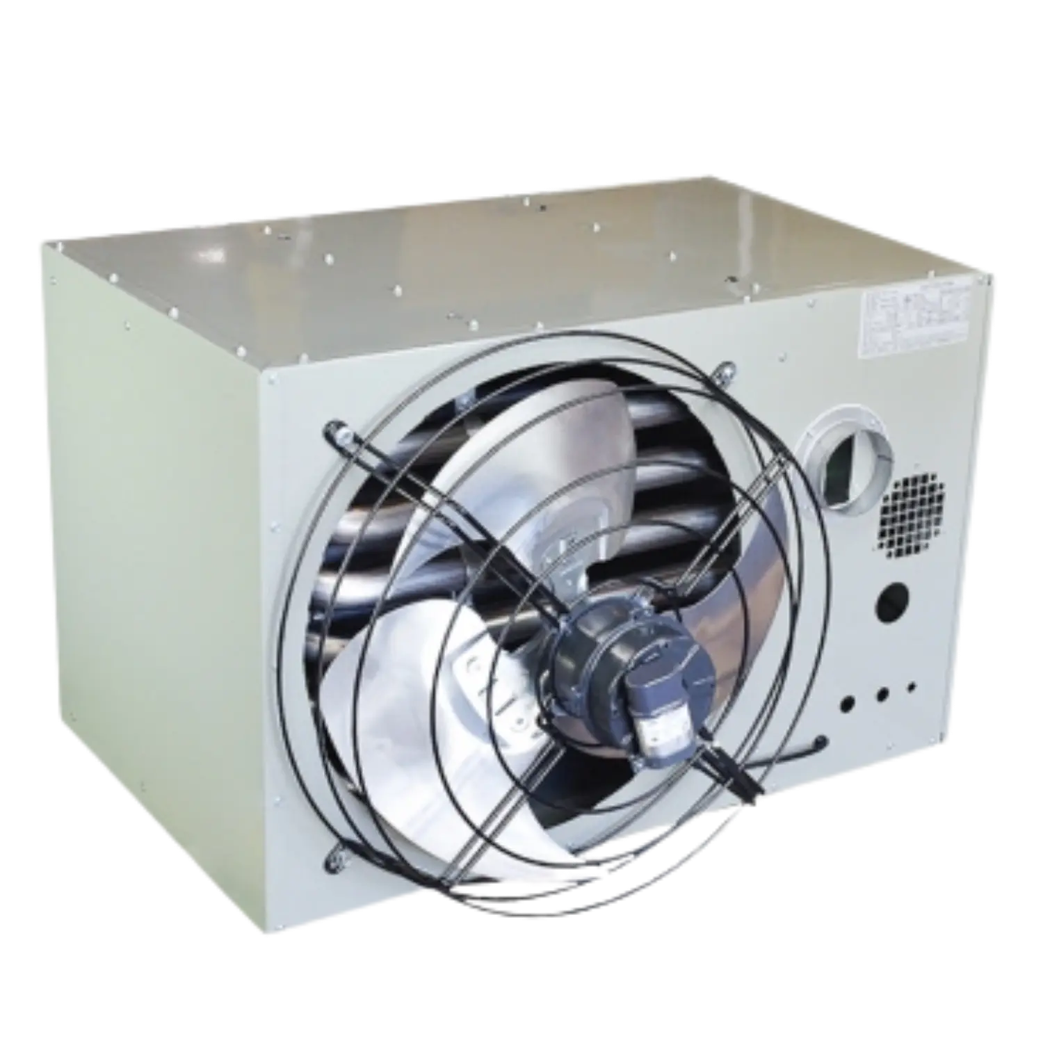 PTP150AS0111 unit heater rear angle with large fan assembly.